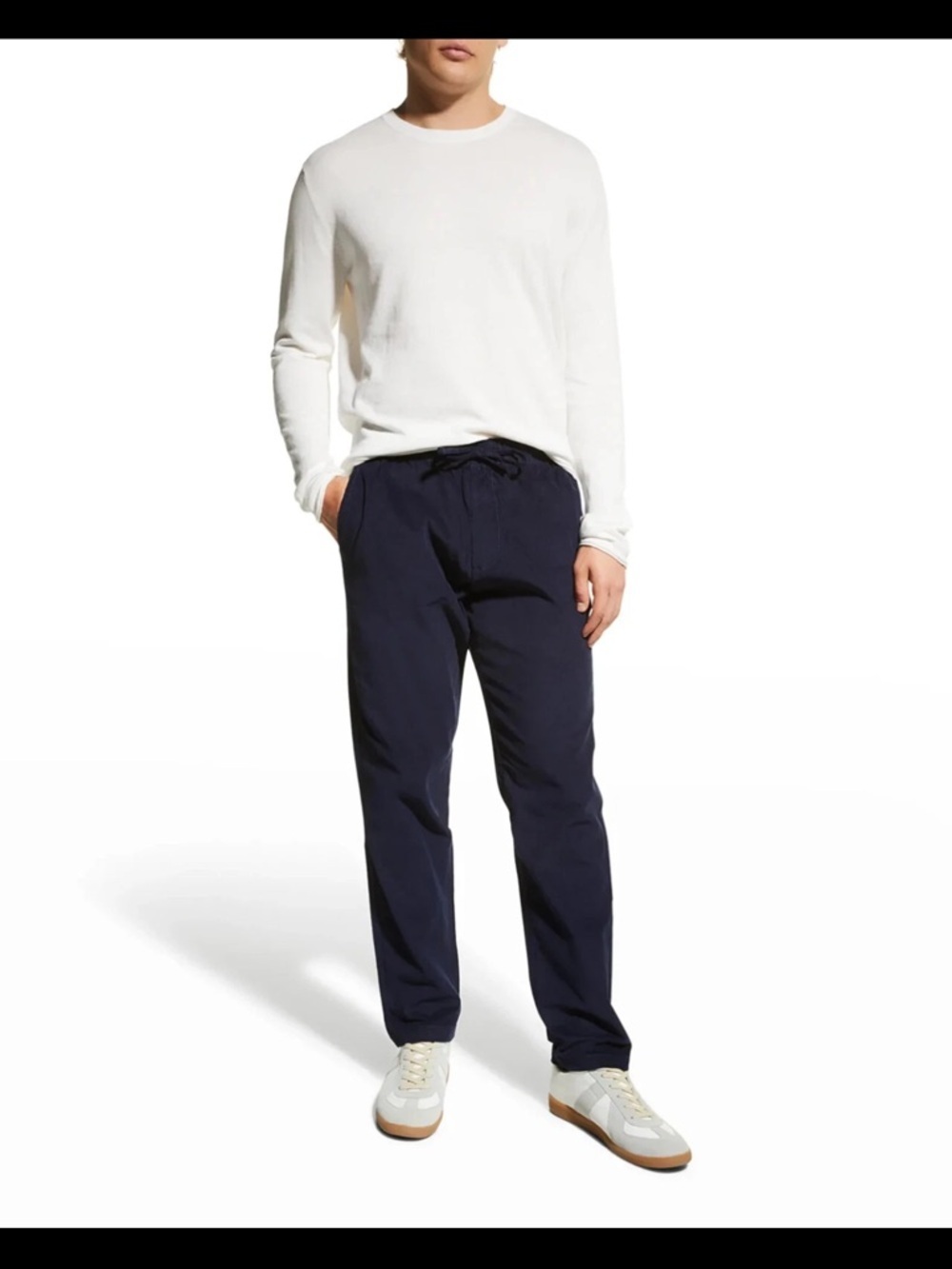 ONIA Corduroy Pull-On Pants Drawstring Slim Joggers Deep Blue Navy L